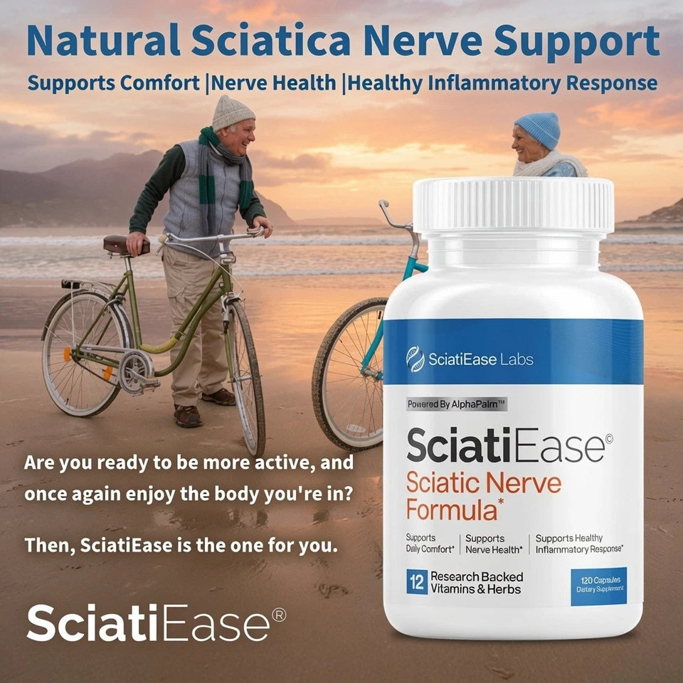 SciatiEase Sciatic Nerve Formula PEA R-ALA ALCAR Benfotiamine 120 Caps