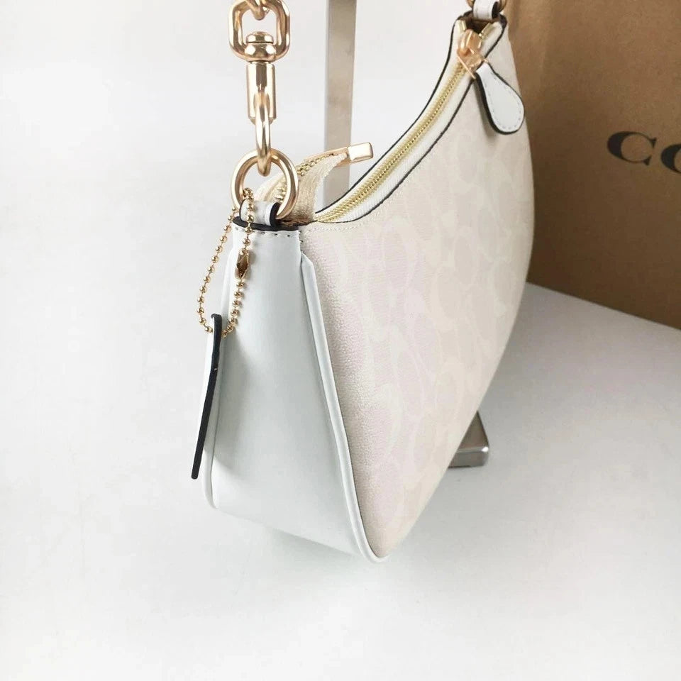 COACH Teri 2Way CA548 Shoulder Bag Signature Coated Canvas White New outlet