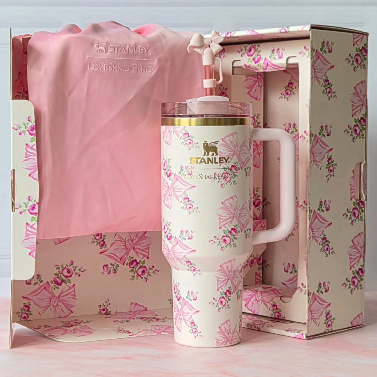 Stanley x LoveShackFancy Rosa Beaux Pink 40oz Tumbler