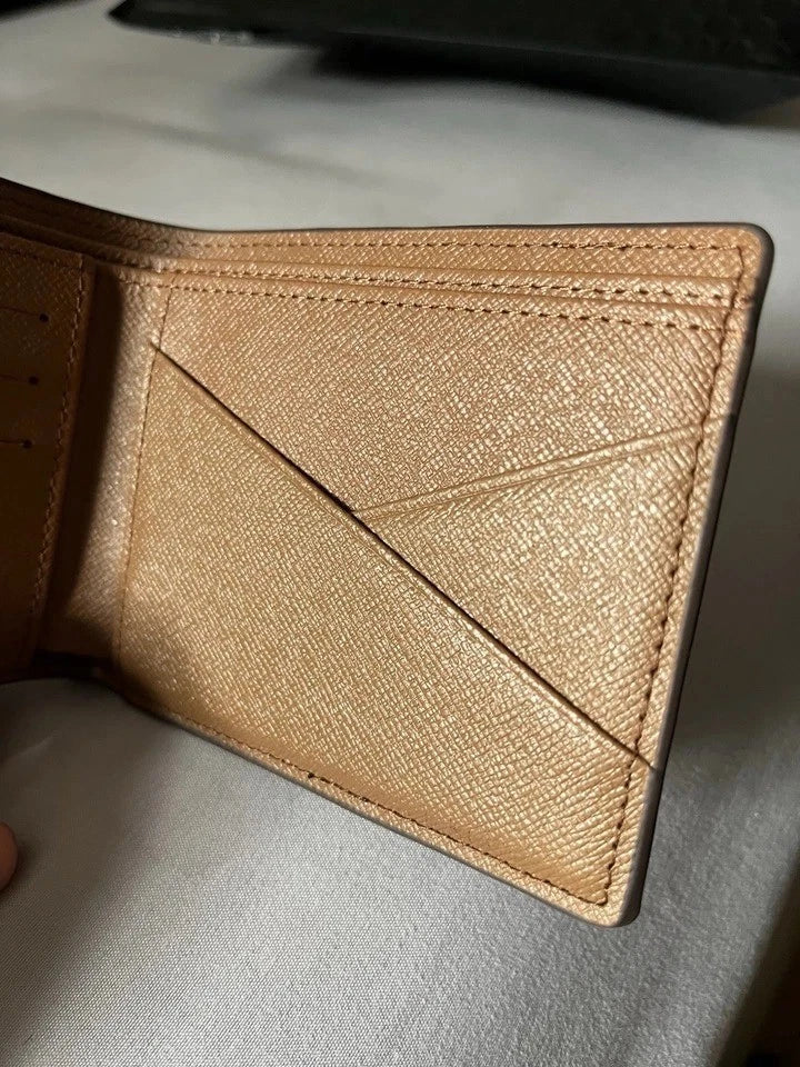 LV Louis Vuitton Monogram Bifold Wallet Brown Mens Classic Designer
