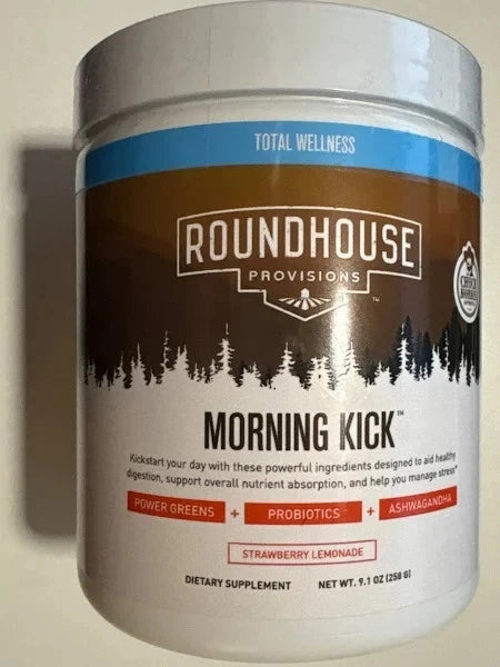 Roundhouse Provisions Morning Kick Powder Strawberry Lemonade 9.1 OZ