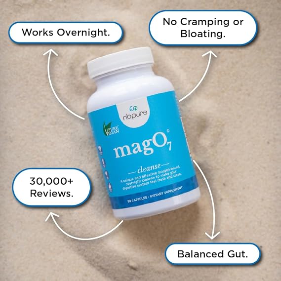 NBPure MagO7 – Natural Colon Cleanse, Constipation & Bloating Support – 100 Capsules
