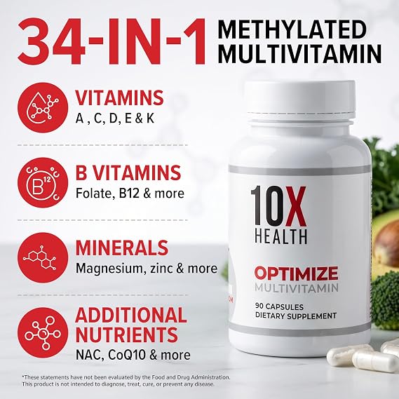 10X Health Methylated Multivitamin - 90 Capsules