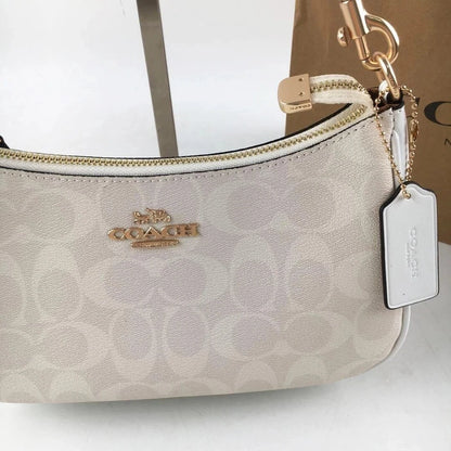 COACH Teri 2Way CA548 Shoulder Bag Signature Coated Canvas White New outlet