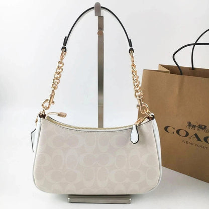 COACH Teri 2Way CA548 Shoulder Bag Signature Coated Canvas White New outlet