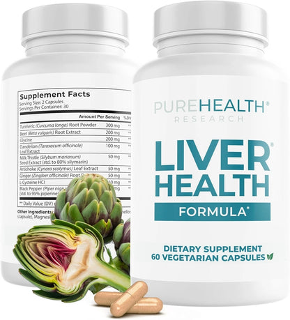 PUREHEALTH RESEARCH Liver Health – Liver Cleanse Detox & Repair with Artichoke