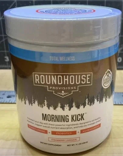 Roundhouse Provisions Morning Kick Powder Strawberry Lemonade 9.1 OZ