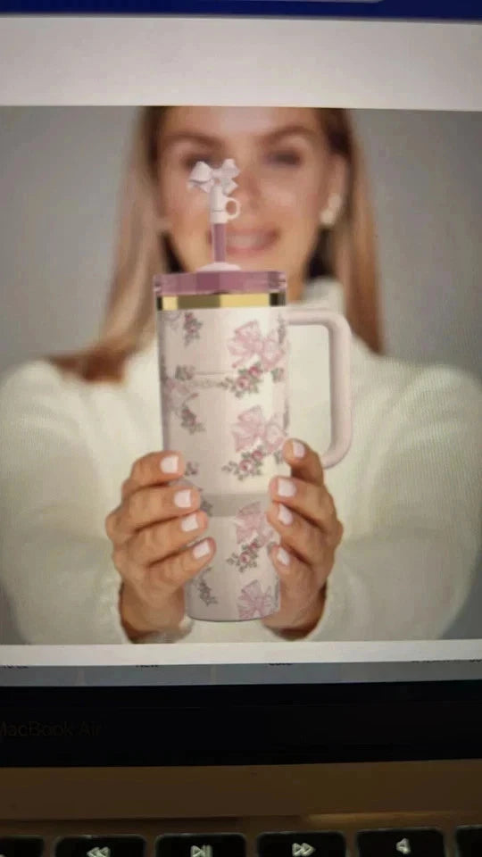 Stanley x LoveShackFancy 40oz Tumbler Pink Holiday Edition Insulated Quencher
