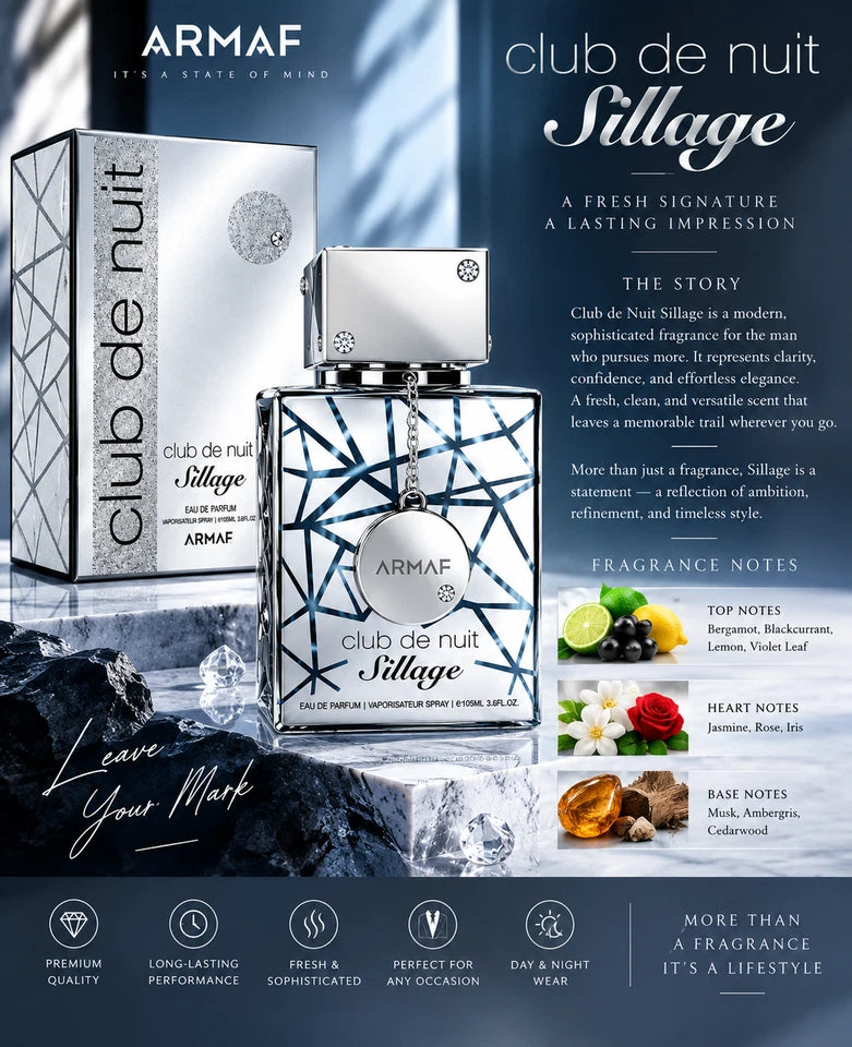 Armaf Club de Nuit Sillage EDP 105ml 3.6oz Cologne for Men Spray New Sealed Box