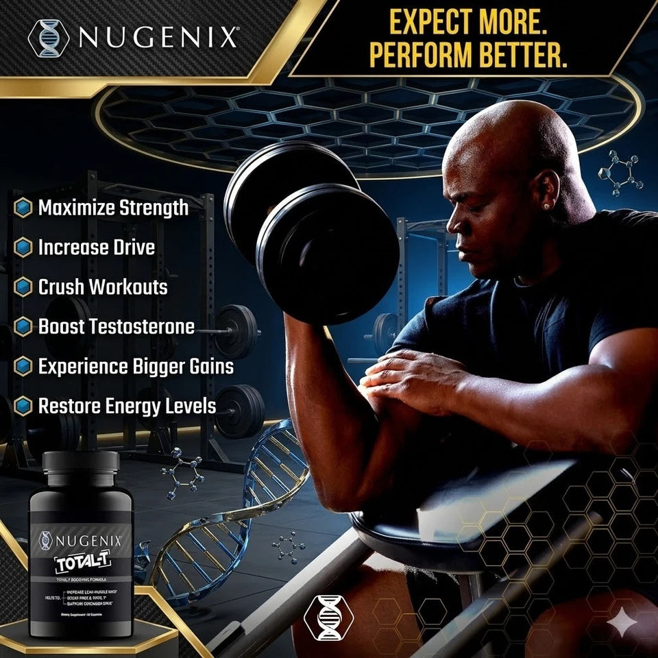 Nugenix Total-T Testosterone Booster 90 Capsules - Enhanced Endurance and Energy