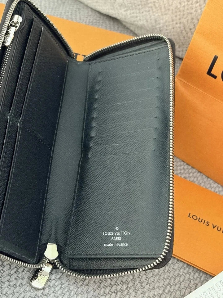 Louis Vuitton Damier Graphite Zippy Wallet Vertical Braza Wallet N63095