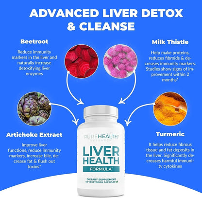 PUREHEALTH RESEARCH Liver Health – Liver Cleanse Detox & Repair with Artichoke
