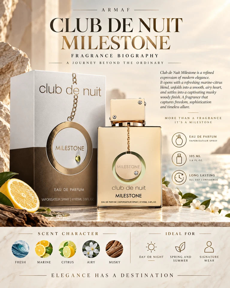 Armaf Club de Nuit Milestone EDP 105ml 3.6oz Cologne for Men Spray New Boxed