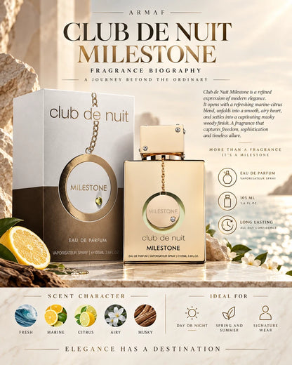 Armaf Club de Nuit Milestone EDP 105ml 3.6oz Cologne for Men Spray New Boxed