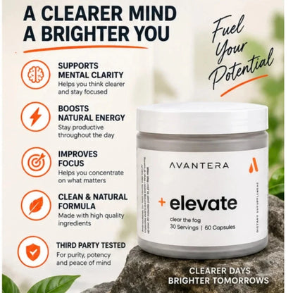 Elevate Clear The Fog 60 Capsules Focus & Clarity Supplement Pack of 2