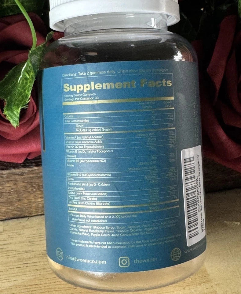 WEEM Hair Skin and Nails Gummies vegan Biotin Vitamins Healthy Hair